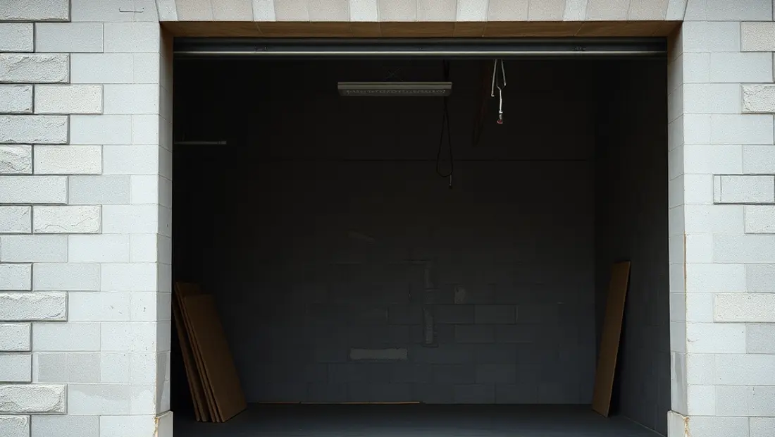 Garage avec mur en arrière-plan