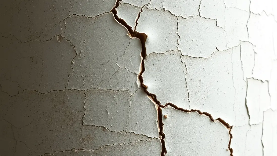 Dalle d'amiante avec fissures et dégradation.