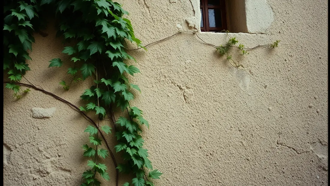 Plâtre jaunâtre sur un mur de bâtiment ancien
