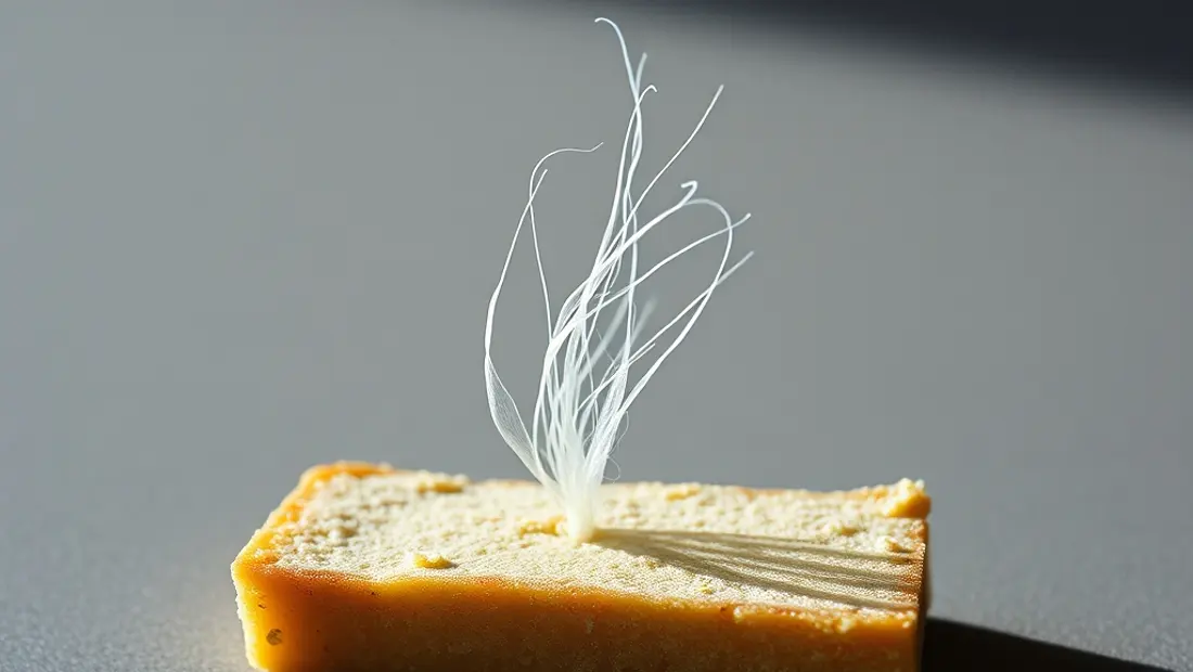 Fibre blanche dans le plâtre fendu