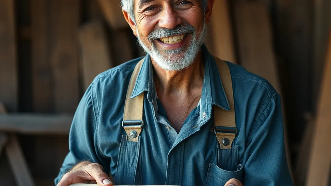 Artisan tenant une planche de bois