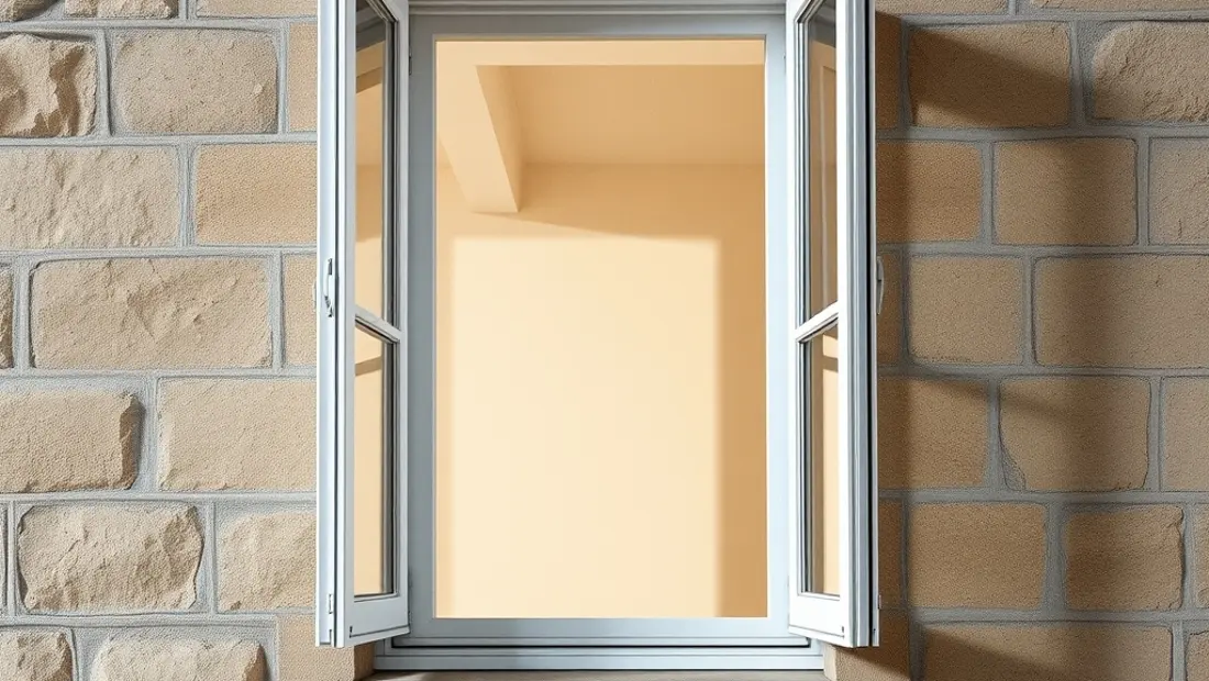 Fenêtre moderne avec rideaux ouverts